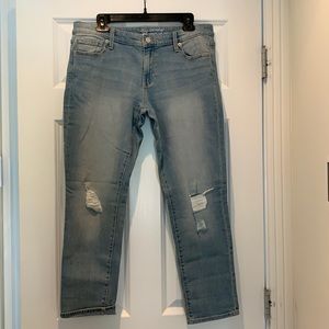 Gap Factory light wash distressed girlfriend jeans